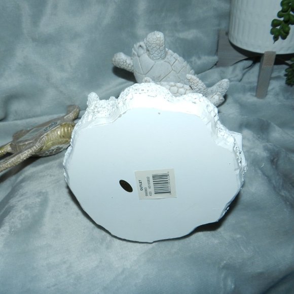 Sea Turtles on Coral Sculptured Art Décor Figurines White glass 9" NEW/NWT! - Picture 8 of 9